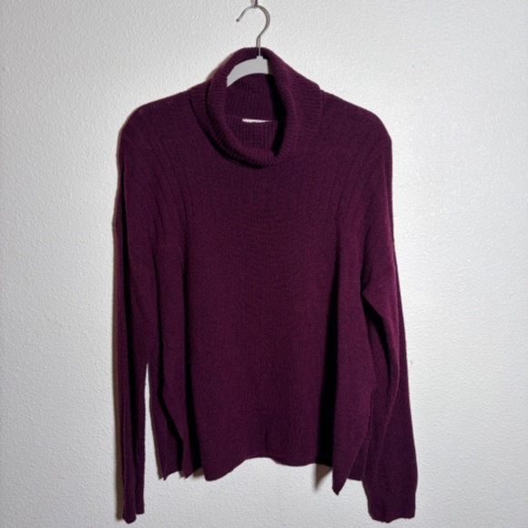 Madewell Purple Turtleneck Wool Blended Classic Pullover Sweater SIZE S - Picture 3 of 12